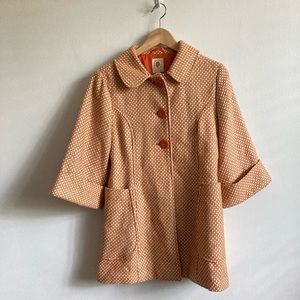 Anthropologie TULLE Peacoat Orange/Cream size L (good fit for M too!) 3/4 sleeve